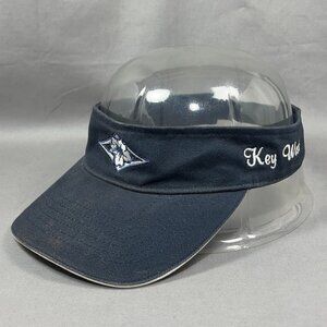 Key West Strap Back Visor Hat Blue Del Sol Golfing Tennis Athletic Sports Mens